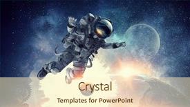  Presentation with astronaut - Theme featuring missions earth - astronaut on space mission mixed background and a cream colored foreground