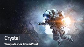  Presentation with mission - Slides enhanced with missions earth - astronaut on space mission mixed background and a ocean colored foreground