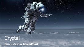  Presentation with mission - Colorful PPT layouts enhanced with missions earth - astronaut on space mission mixed backdrop and a gray colored foreground