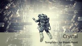  Presentation with mission - Beautiful slide deck featuring missions earth - astronaut on space mission mixed backdrop and a soft green colored foreground