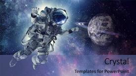  Presentation with mission - Presentation design featuring missions earth - astronaut on space mission mixed background and a ocean colored foreground