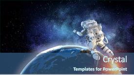  Presentation with mission - Slide deck enhanced with missions earth - astronaut on space mission mixed background and a ocean colored foreground