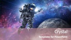  Presentation with mission - PPT theme consisting of missions earth - astronaut on space mission mixed background and a coral colored foreground