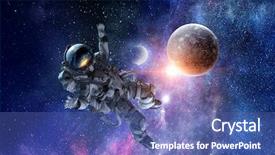  Presentation with mission - Colorful presentation theme enhanced with missions earth - astronaut on space mission mixed backdrop and a ocean colored foreground