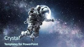  Presentation with astronaut - Colorful slide deck enhanced with missions earth - astronaut on space mission mixed backdrop and a ocean colored foreground