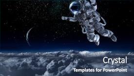  Presentation with mission - PPT theme having missions earth - astronaut on space mission background and a ocean colored foreground