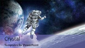  Presentation with mission - PPT layouts featuring missions earth - astronaut on space mission background and a teal colored foreground