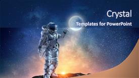  Presentation with mission - Audience pleasing PPT theme consisting of missions earth - spaceman and his mission mixed backdrop and a navy blue colored foreground