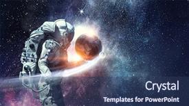  Presentation with mission - PPT theme enhanced with missions earth - spaceman and his mission mixed background and a ocean colored foreground