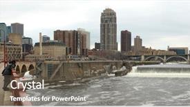  Presentation with orlando florida usa downtown city - Slide deck consisting of mississippi state - panorama of downtown city background and a gray colored foreground