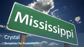  Presentation with clouds - Beautiful PPT theme featuring mississippi road sign with dramatic backdrop and a ocean colored foreground