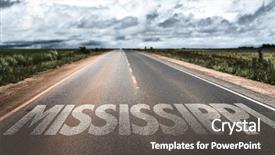  Presentation with mighty mississippi in new orleans - Audience pleasing theme consisting of mississippi written on the road backdrop and a  colored foreground