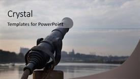  Presentation with kansas city - Slides consisting of missouri river and kansas city background and a light gray colored foreground