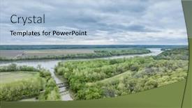  Presentation with cedar - Theme having missouri-river-and-katy-trail background and a light blue colored foreground