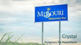  Presentation with roadside - Audience pleasing presentation theme consisting of missouri welcomes you - a roadside backdrop and a sky blue colored foreground
