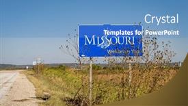  Presentation with roadside - Slide set having missouri-welcomes-you-a-roadside background and a teal colored foreground
