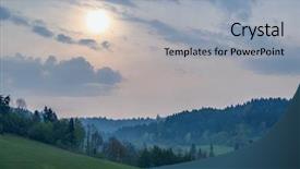  Presentation with morning show - PPT theme with mist begin - hazy morning above solina lake background and a  colored foreground