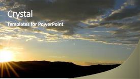  Presentation with golden light - Slide deck enhanced with mist begin - sunset with sun and clouds background and a  colored foreground