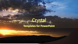  Presentation with golden light - Cool new presentation theme with mist begin - sunset with sun and clouds backdrop and a  colored foreground