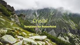  Presentation with strength - Audience pleasing PPT theme consisting of mist getting down on the magnificent mighty tatras in slovakia the highest mountain range in the carpathians mountains strength and power of the wild untouched nature backdrop and a tawny brown colored foreground