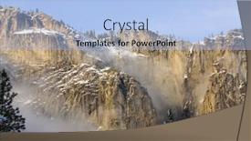  Presentation with yosemite - Beautiful slides featuring mist hanging around the peaks of the mountains in yosemite national park backdrop and a light blue colored foreground