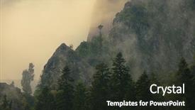  Presentation with transylvania - Beautiful presentation design featuring mist in the mountains backdrop and a dark gray colored foreground