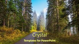  Presentation with canada - Colorful theme enhanced with mist-on-the-emerald-lake backdrop and a tawny brown colored foreground