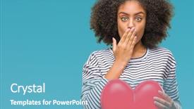  Presentation with secret love - Presentation theme enhanced with mistake expression of fear scare background and a teal colored foreground