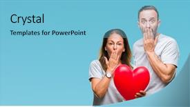  Presentation with secret love - Presentation theme enhanced with mistake expression of fear scare background and a  colored foreground