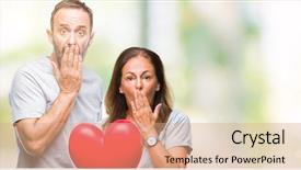  Presentation with secret love - PPT layouts with mistake expression of fear scare background and a coral colored foreground