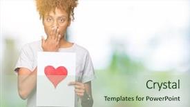  Presentation with american heart - PPT theme with mistake expression of fear scare background and a soft green colored foreground