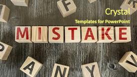  Presentation with blocks - Amazing presentation design having mistakes - wooden blocks with the text backdrop and a  colored foreground