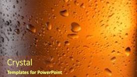  Presentation with beer bottle - Cool new PPT layouts with misted glass of beer bottle close up shot backdrop and a tawny brown colored foreground