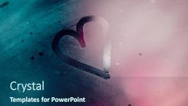  Presentation with heart love - Beautiful PPT theme featuring misted-glass-with-drawing-heart backdrop and a ocean colored foreground