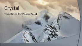  Presentation with mountains - PPT theme consisting of mistery - winter landscape in the mountains background and a  colored foreground