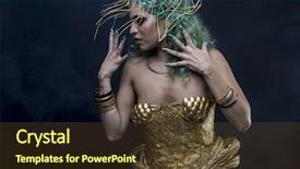  Presentation with fantasy tale - Colorful slide set enhanced with mistic - girl latin woman with green backdrop and a tawny brown colored foreground