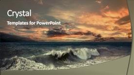  Presentation with strong wind - Presentation theme with mistic - view of great storm background and a coral colored foreground