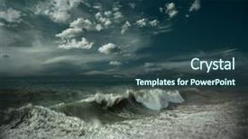  Presentation with strong wind - PPT layouts featuring mistic - view of great storm background and a ocean colored foreground