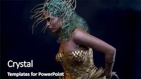  Presentation with warrior woman - Beautiful PPT layouts featuring mistic latin woman with green backdrop and a black colored foreground