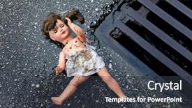  Presentation with children abuse - PPT theme enhanced with mistreatment and abuse of children background and a tawny brown colored foreground