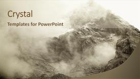  Presentation with rocky - Cool new slides with misty mountains - view of rocky pinnacles backdrop and a lemonade colored foreground