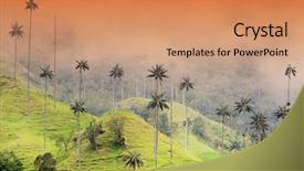  Presentation with colombia - Presentation design featuring bogota - misty alpine landscape of cocora background and a coral colored foreground
