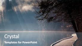  Presentation with autumn morning - Colorful presentation enhanced with misty autumn morning on lake backdrop and a gray colored foreground