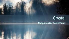  Presentation with maroon bells and maroon lake - Beautiful PPT theme featuring misty autumn morning on lake backdrop and a ocean colored foreground
