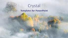  Presentation with foggy forest - Beautiful PPT layouts featuring misty-foggy-autumn-landscape backdrop and a sky blue colored foreground