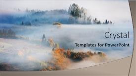  Presentation with foggy forest - Slide deck with misty-foggy-autumn-landscape background and a light blue colored foreground
