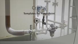  Presentation with industry - Presentation theme enhanced with misty-industry-complex-shot-during background and a light gray colored foreground