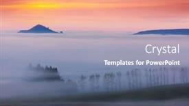  Presentation with misty - Cool new presentation theme with misty-morning-at-spring-field backdrop and a light blue colored foreground