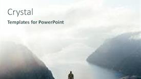  Presentation with misty - Presentation theme with misty morning on preikestolen pulpit background and a sky blue colored foreground