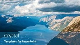  Presentation with misty - Presentation theme consisting of misty-morning-on-preikestolen-pulpit background and a ocean colored foreground